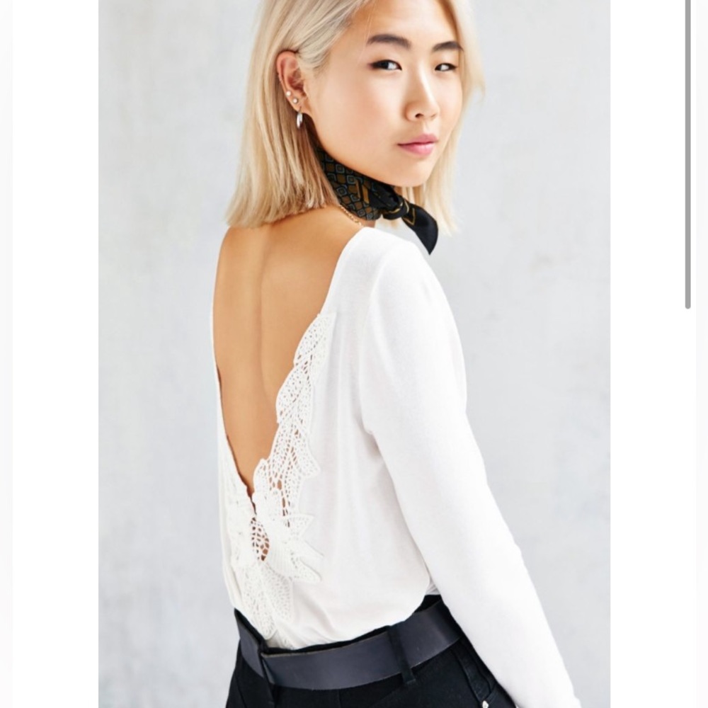 UO Ecote Crochet Back Tunic Top